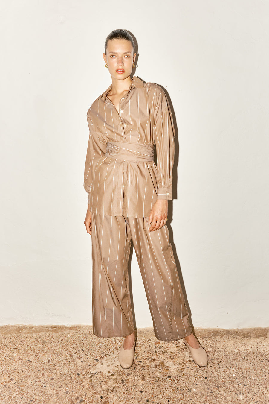 Almond Striped Judo Pants