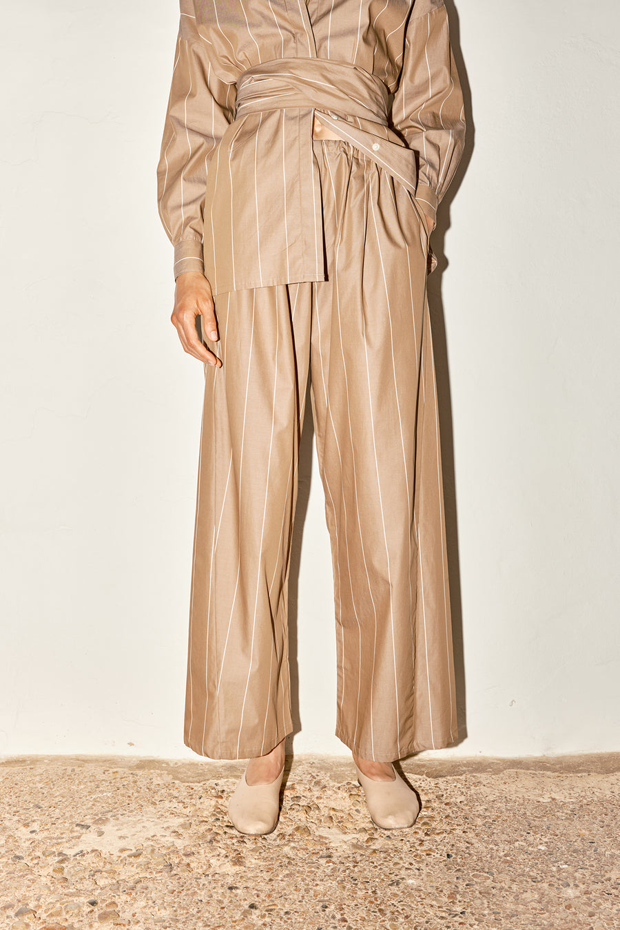 Almond Striped Judo Pants