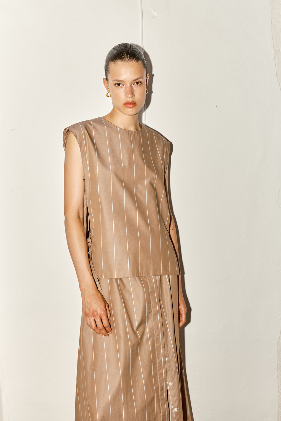 Almond Striped Nara Top