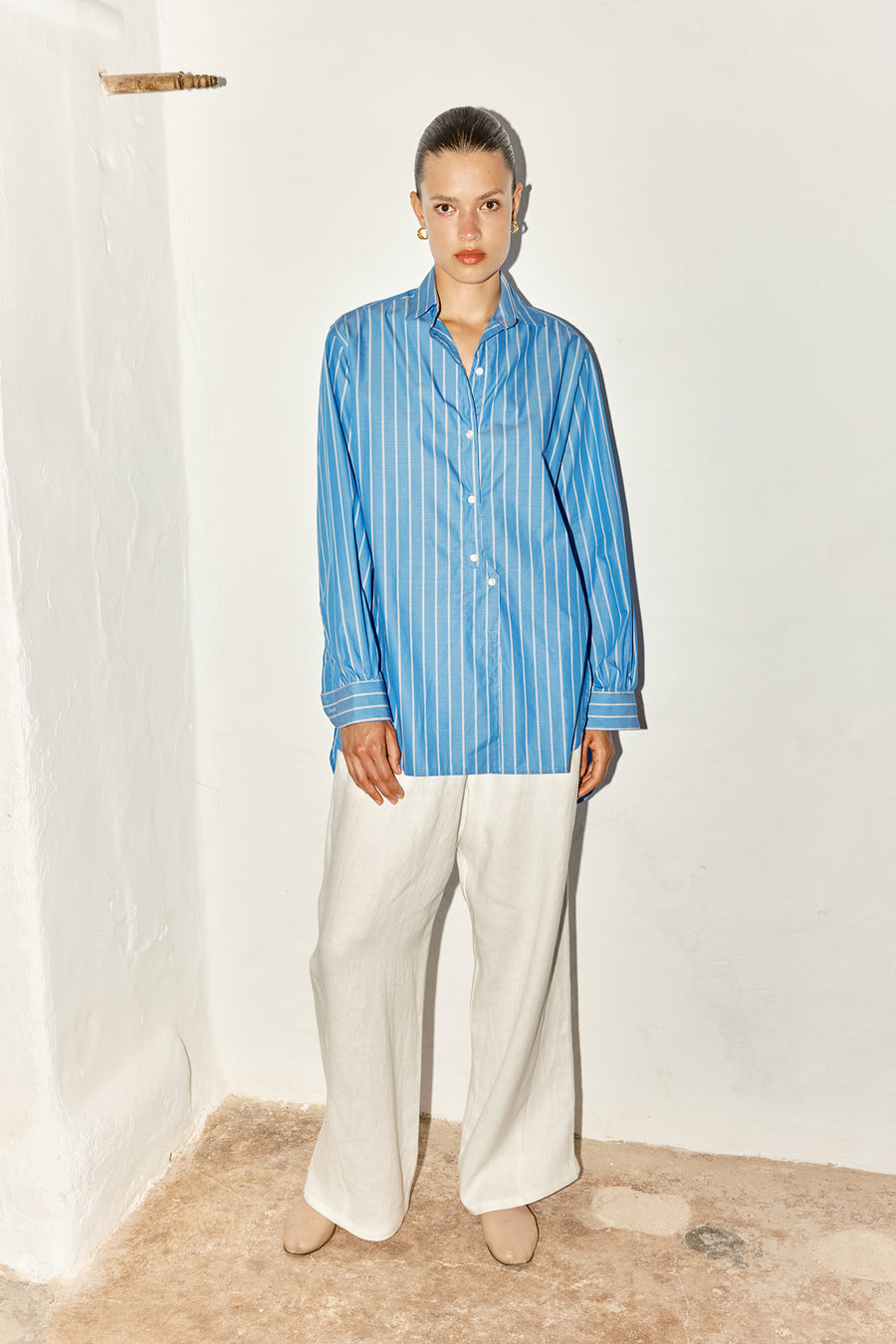 Egyptian Blue Striped Paul Shirt