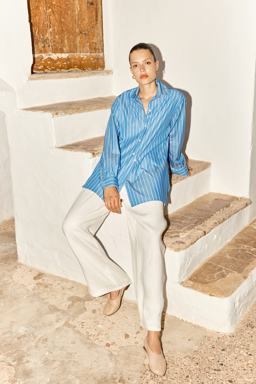 Egyptian Blue Striped Paul Shirt