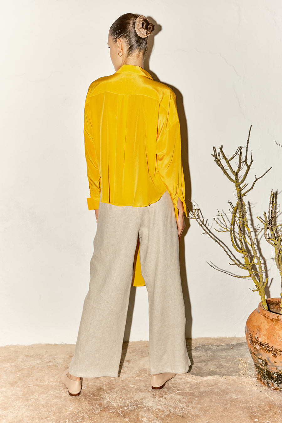 Citric Orange Silk Lola Blouse