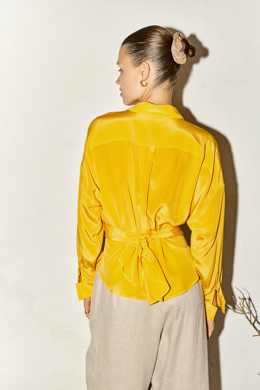 Citric Orange Silk Lola Blouse
