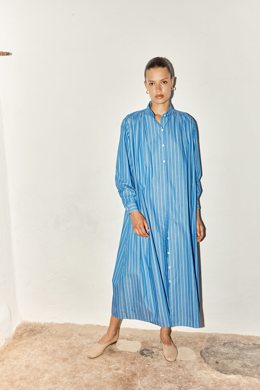 Egyptian Blue Striped Babel Dress