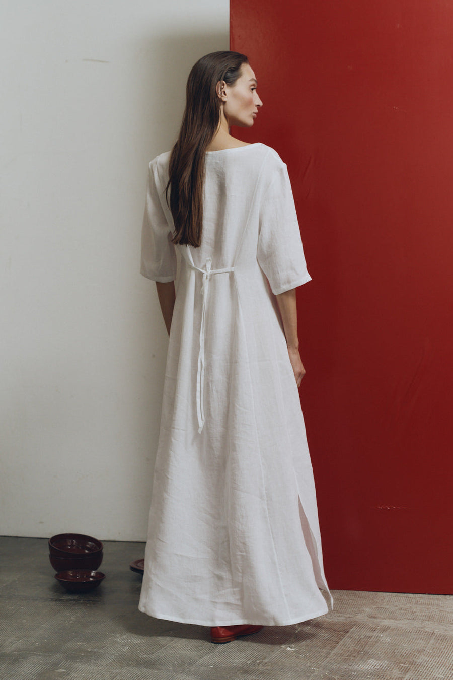 White Linen Payesa Dress