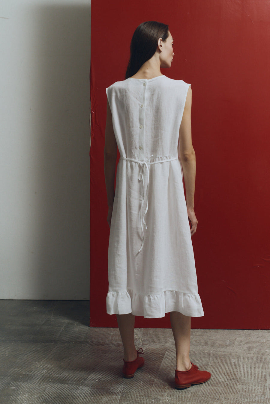 White Linen Echo Dress
