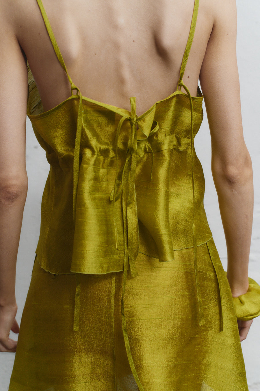 Pistacho Dupion Scrunchie Top