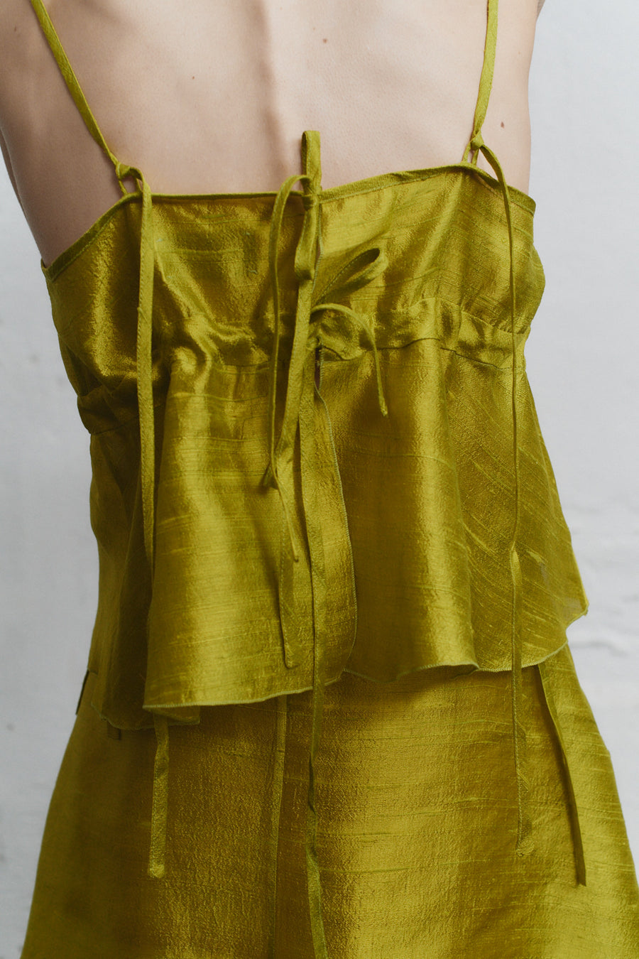 Pistacho Dupion Scrunchie Top