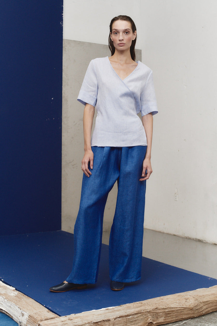 Cloud Linen Wrap Top