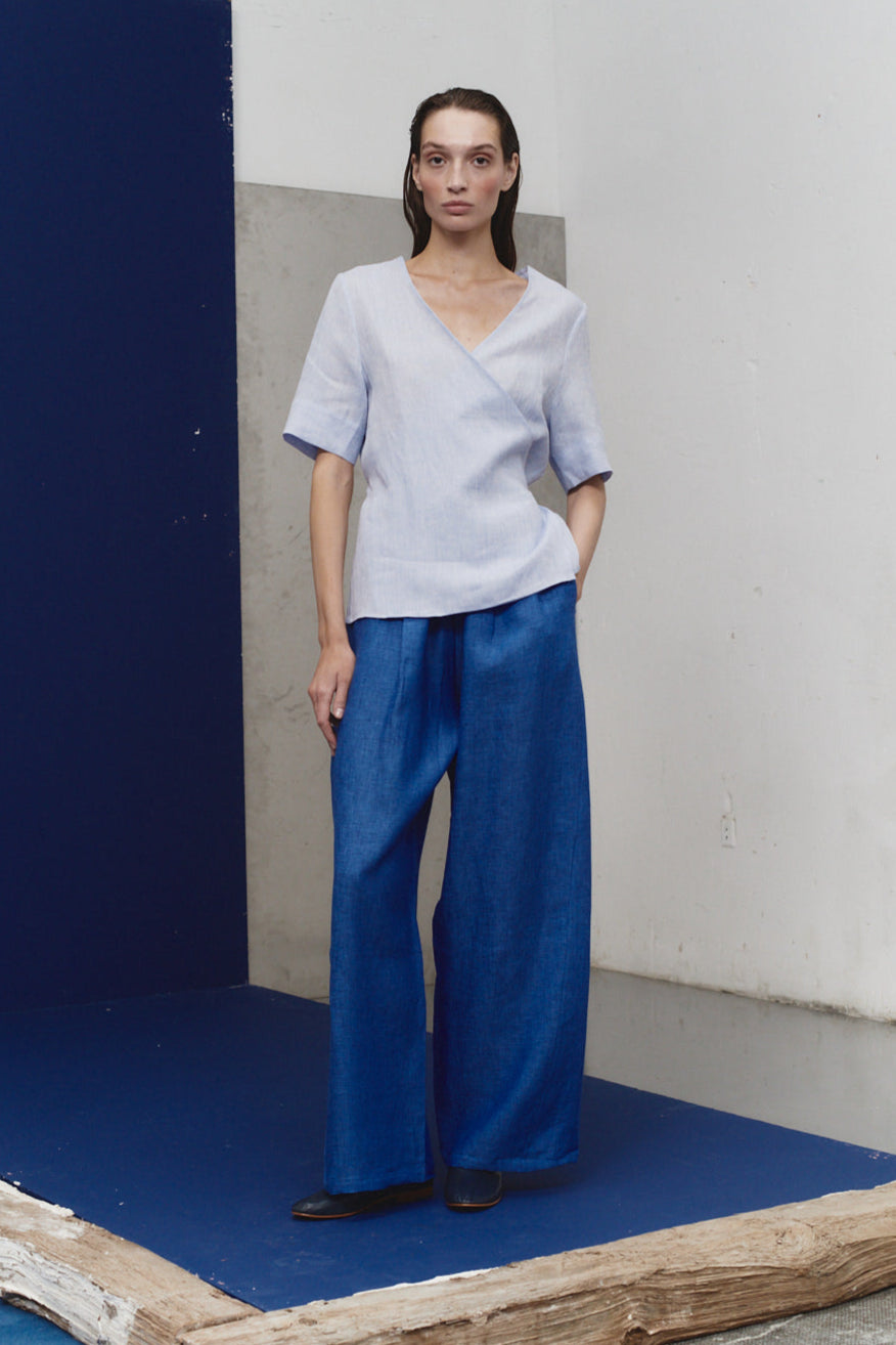 Cloud Linen Wrap Top