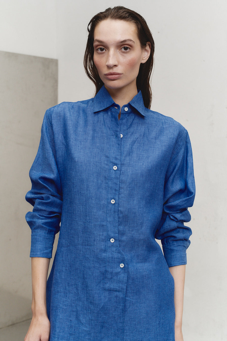 Lapis Linen Paul Blouse