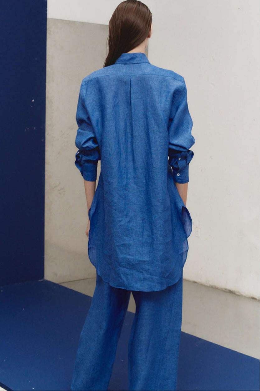 Lapis Linen Paul Blouse