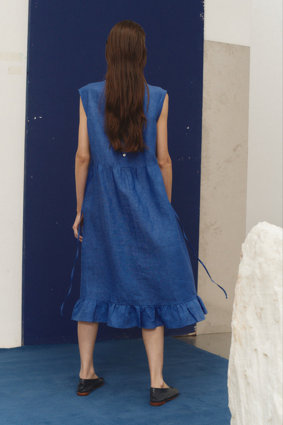 Lapis Linen Echo Dress