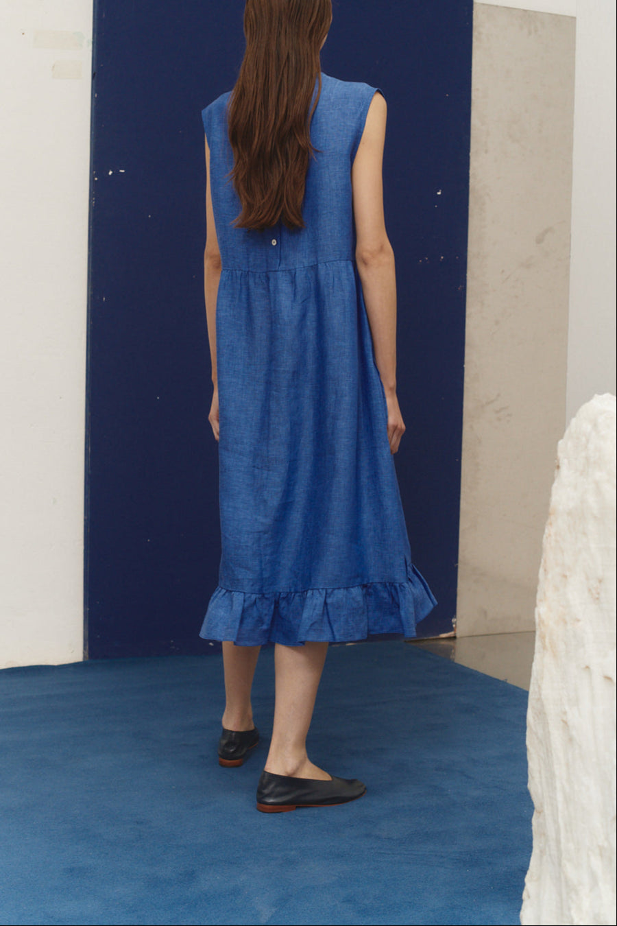Lapis Linen Echo Dress