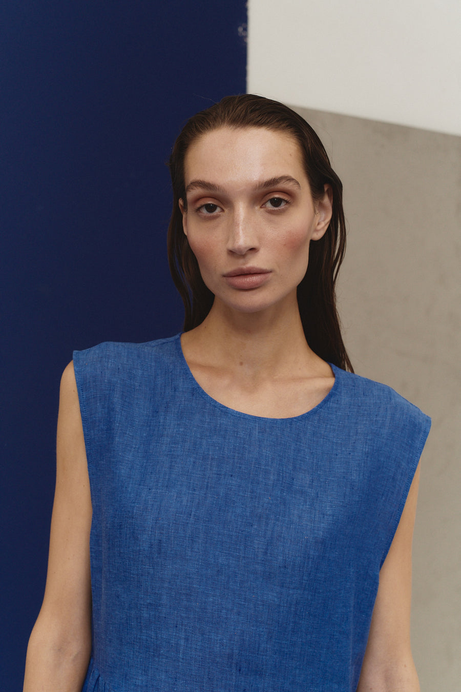 Lapis Linen Echo Dress