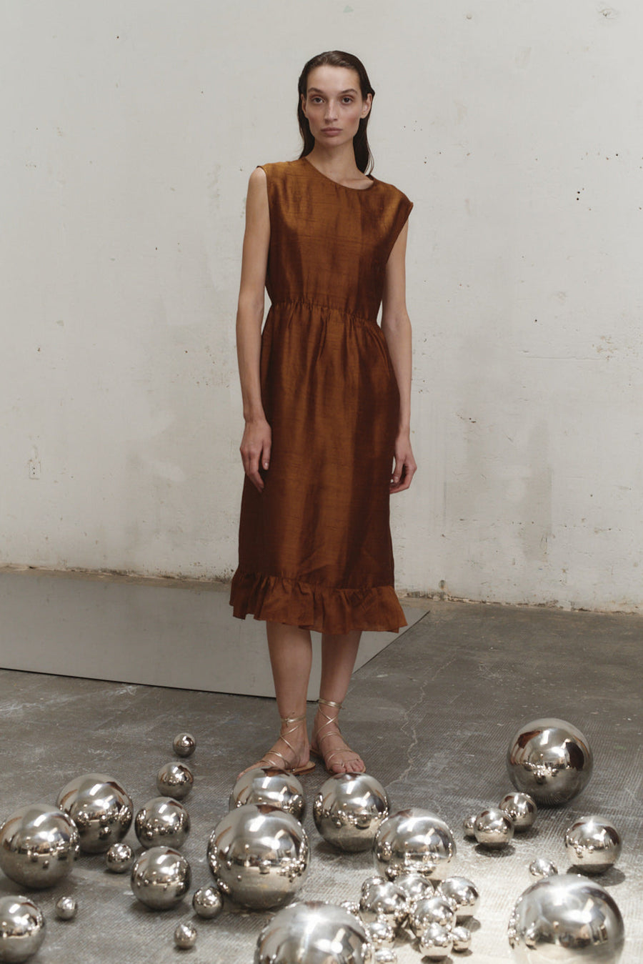 Caramel Dupion Echo Dress