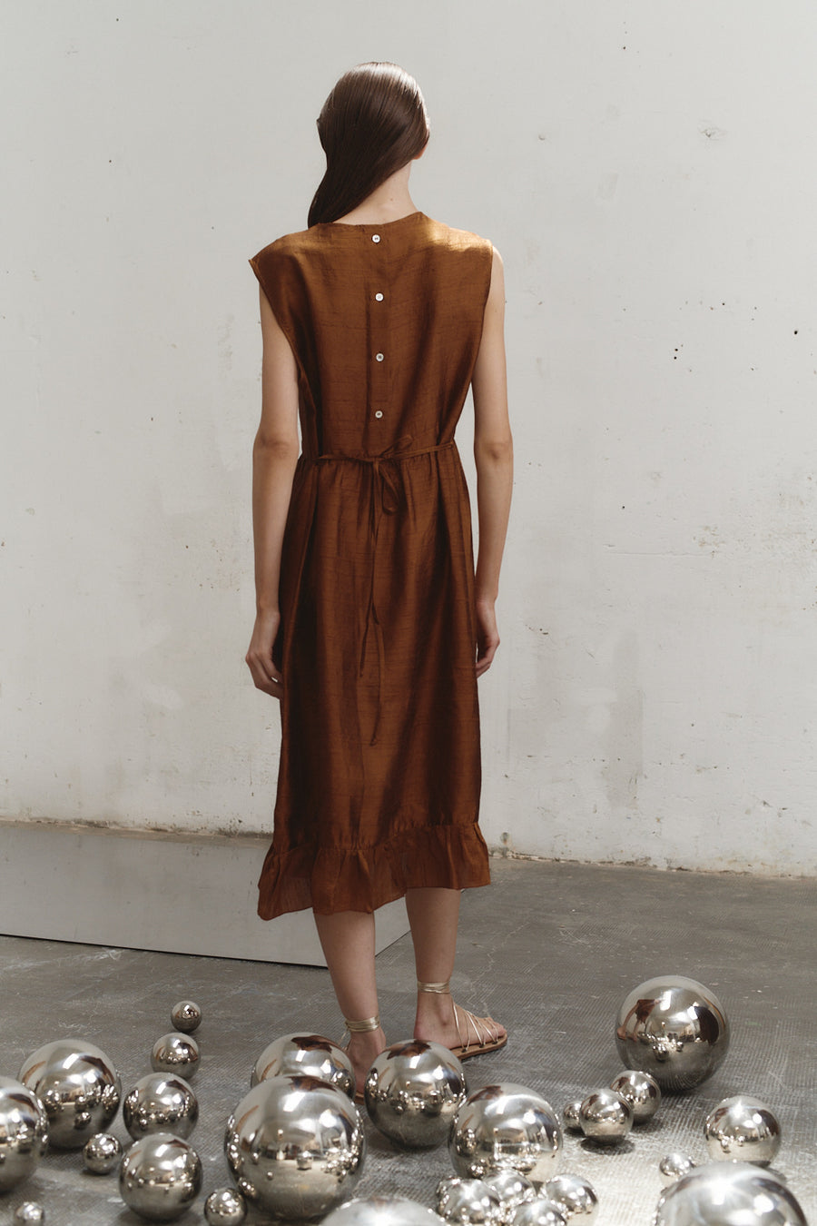 Caramel Dupion Echo Dress