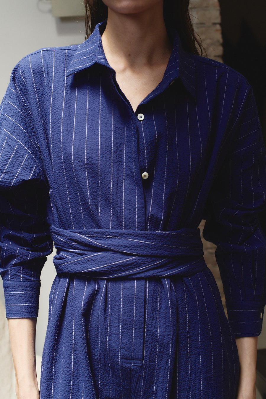 Indigo Pinstripe Ren Jumpsuit