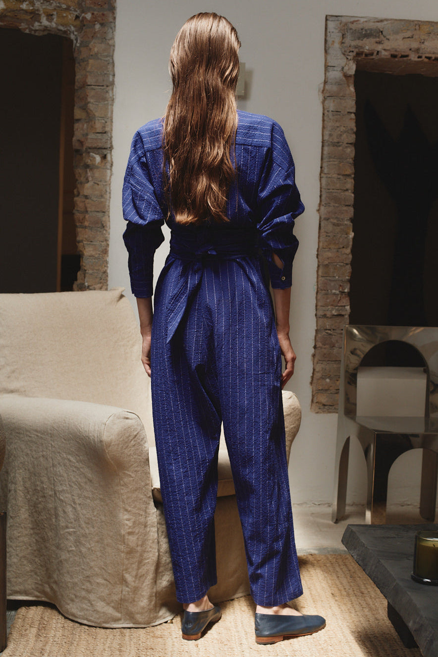 Indigo Pinstripe Ren Jumpsuit