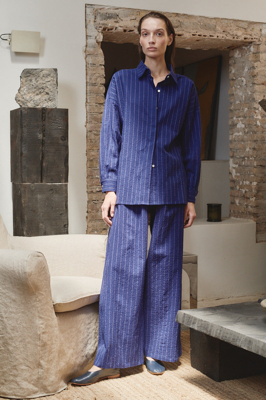 Indigo Pinstripe Ren Shirt