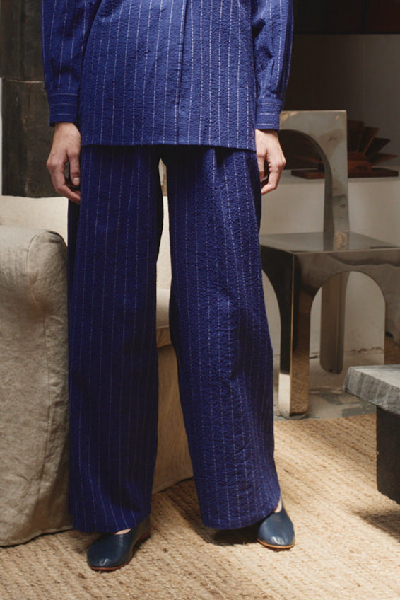 Indigo Pinstripe Judo Pants