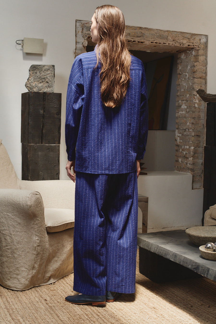Indigo Pinstripe Ren Shirt