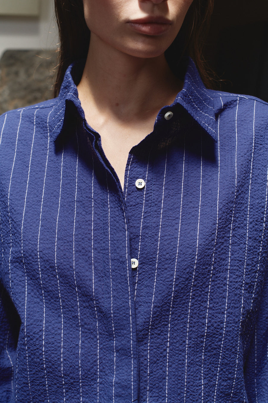 Indigo Pinstripe Ren Shirt
