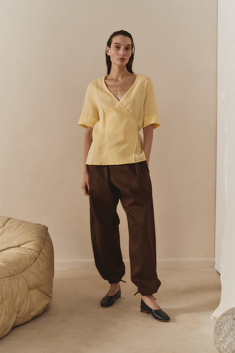 Chocolate Linen Kendo Pants