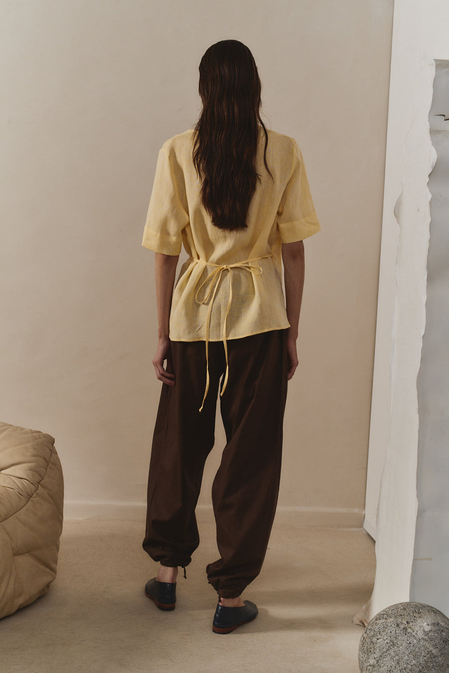 Chocolate Linen Kendo Pants
