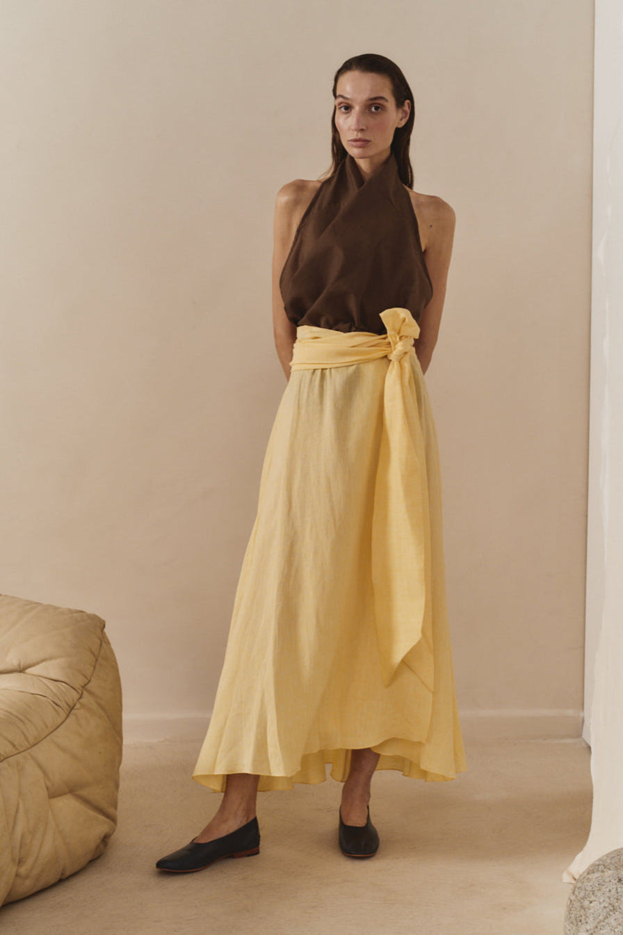 Beurre Linen Alma Skirt