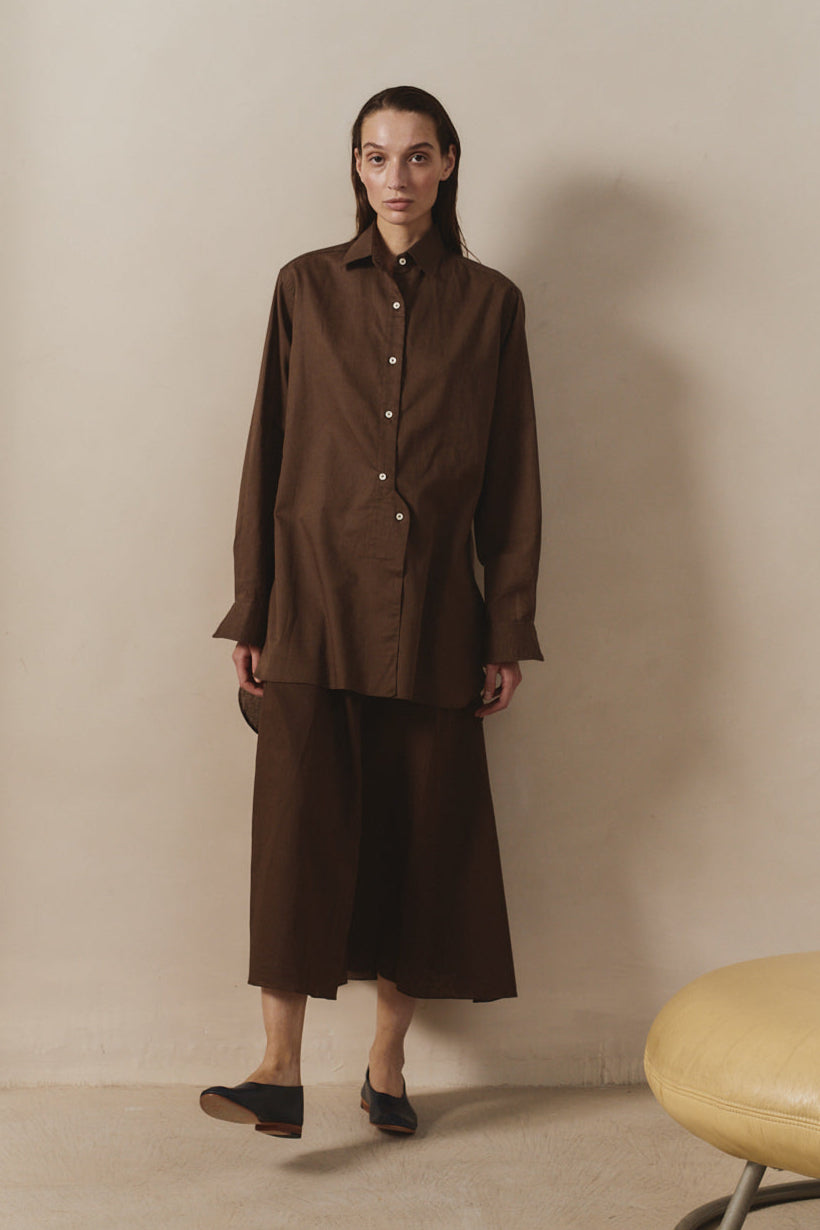 Chocolate Linen Alma Skirt