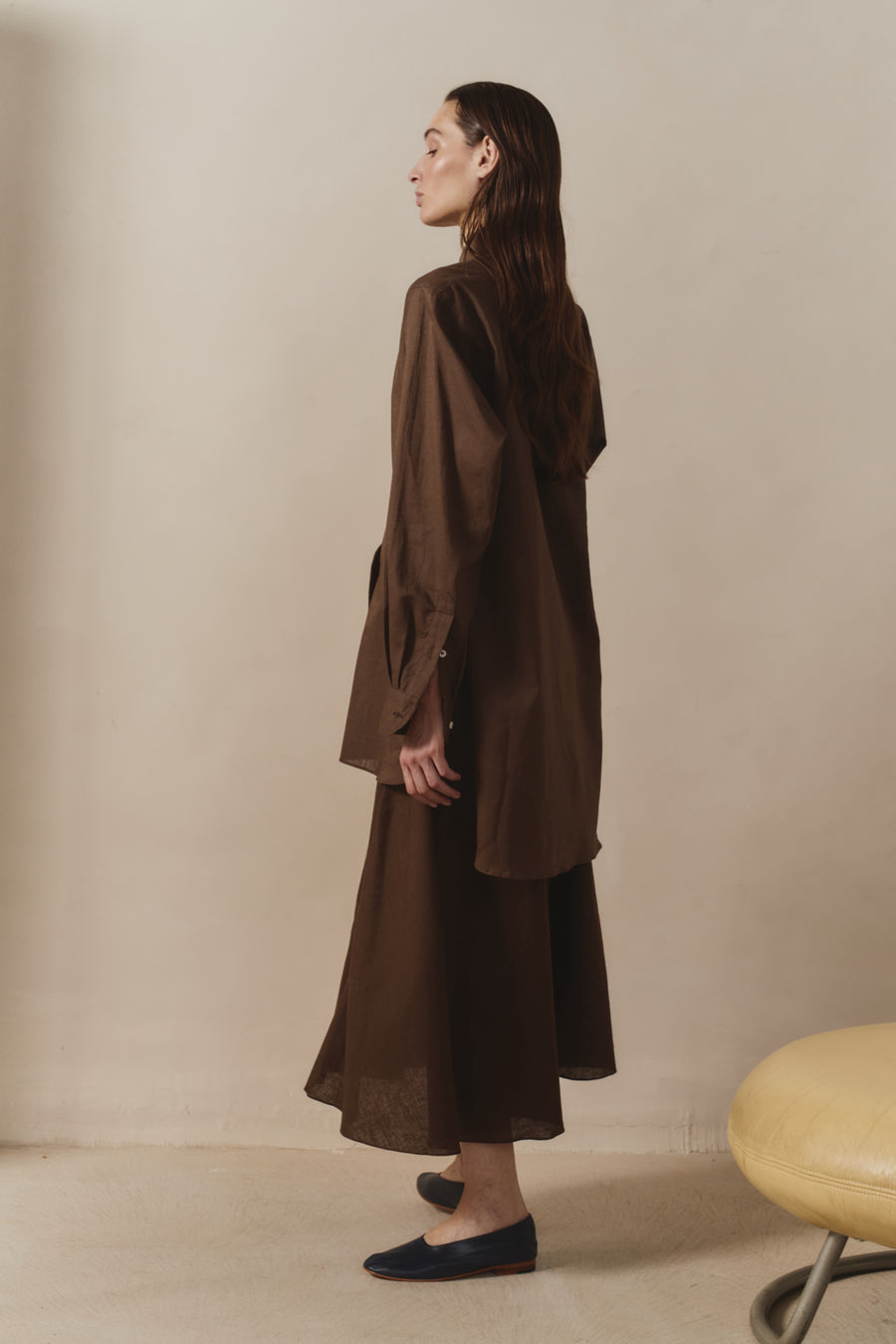 Chocolate Linen Paul Blouse