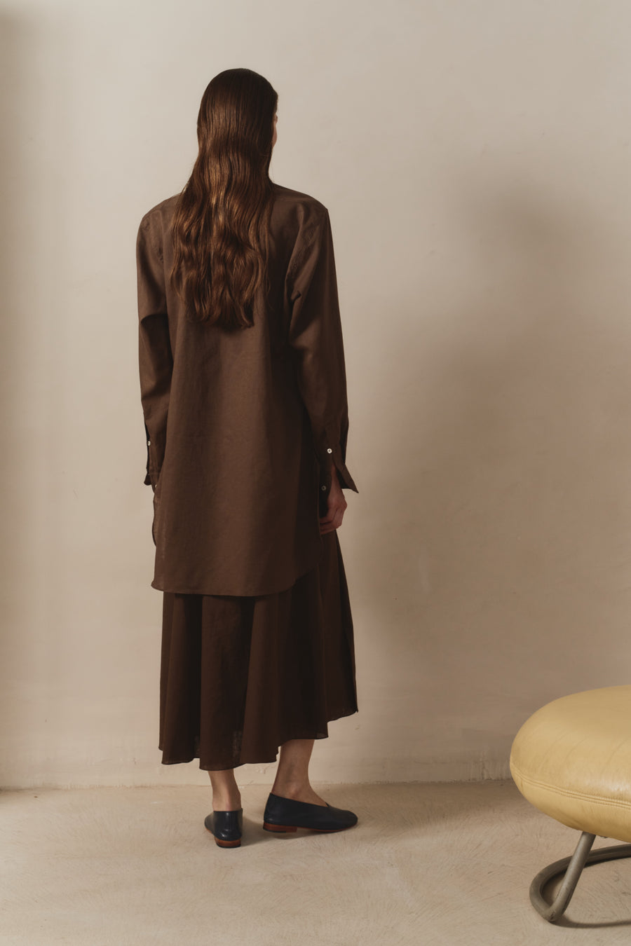 Chocolate Linen Paul Blouse