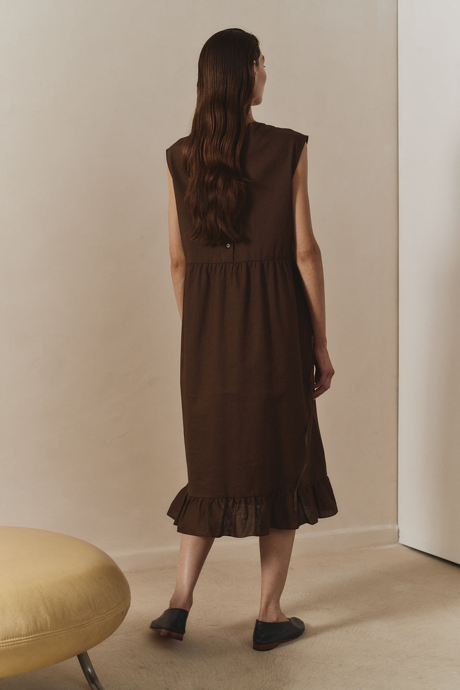 Chocolate Linen Echo Dress