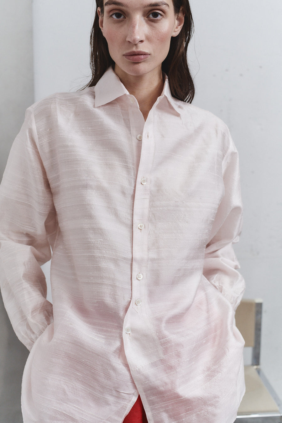 Rose Quartz Dupion Paul Blouse