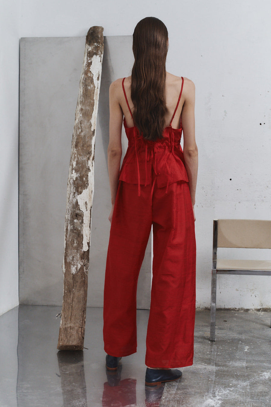 Carmine Dupion Scrunchie Top