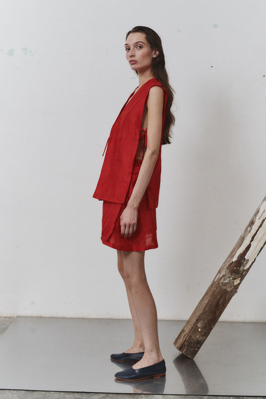 Carmine Quartz Dupion Vest