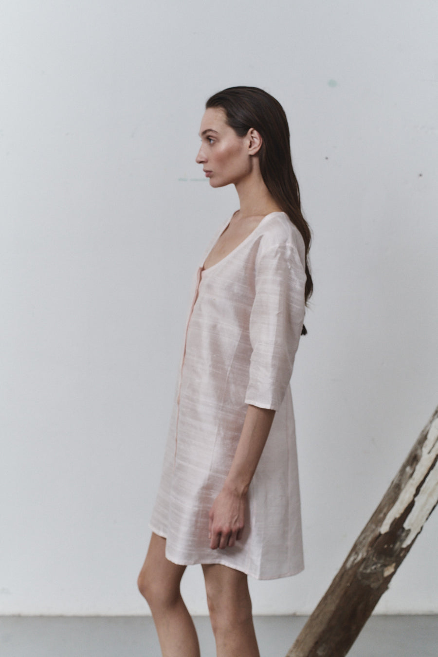 Rose Quartz Dupion Payesa Mini Dress