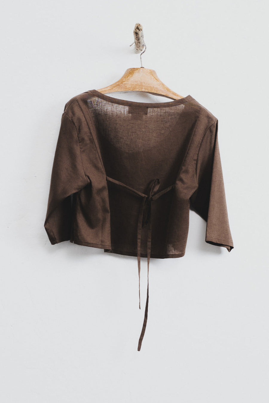 Chocolate Linen Payesa Blouse