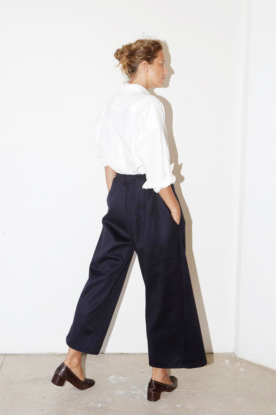 Night Blue Wool Karate Pants