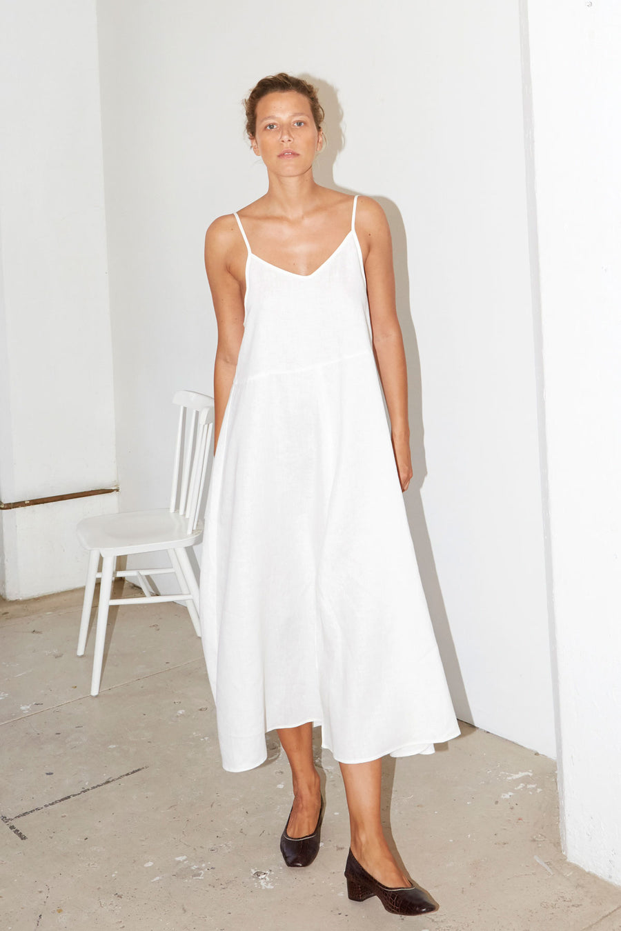 White Linen Slip Dress
