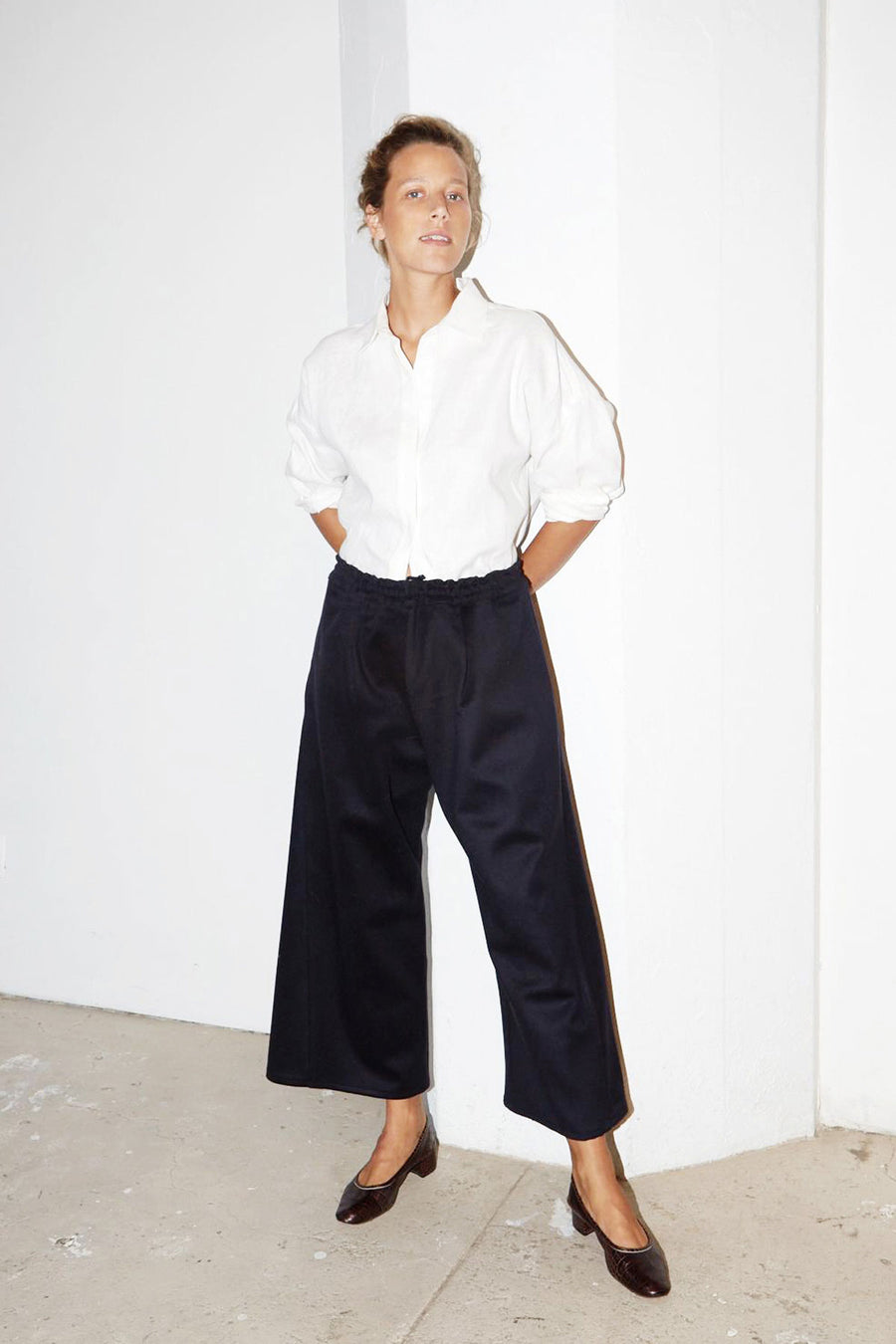 Night Blue Wool Karate Pants