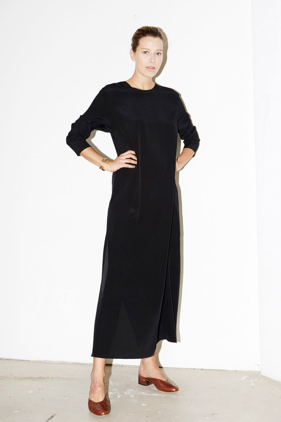 Black Silk Ava Dress