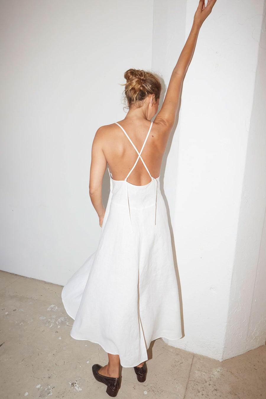 White Linen Slip Dress