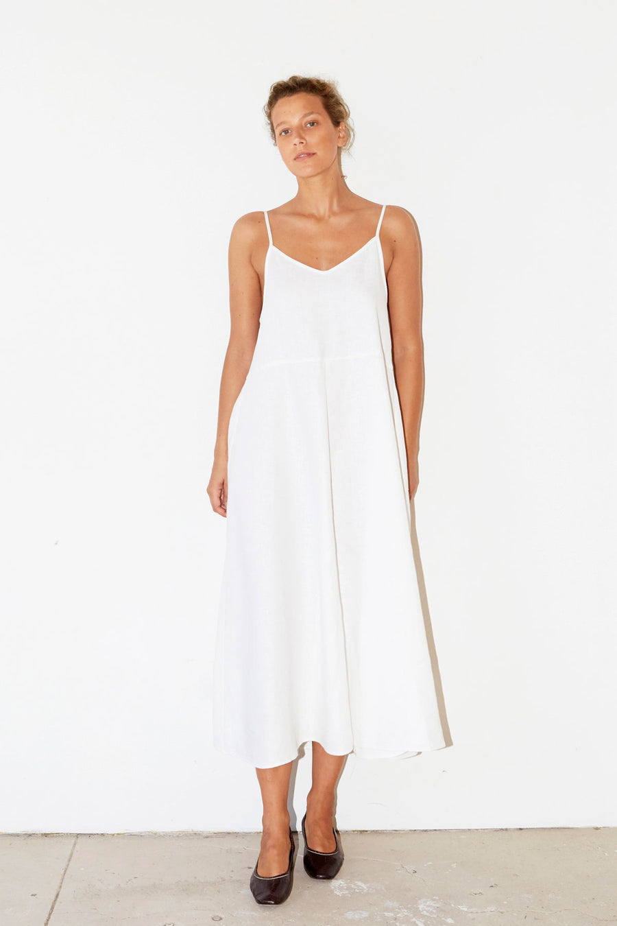 White Linen Slip Dress