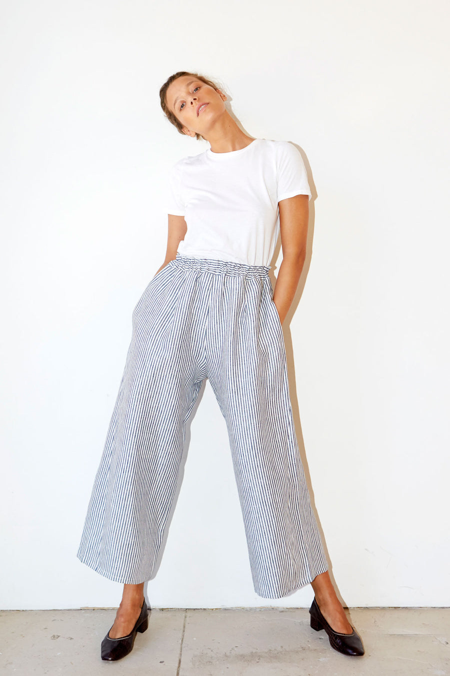 Striped Linen Karate Pants