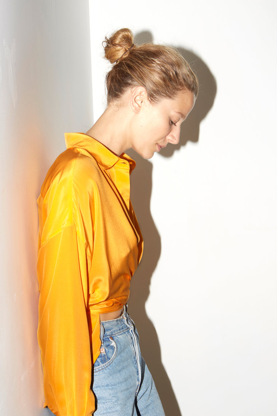 Citric Orange Silk Lola Blouse