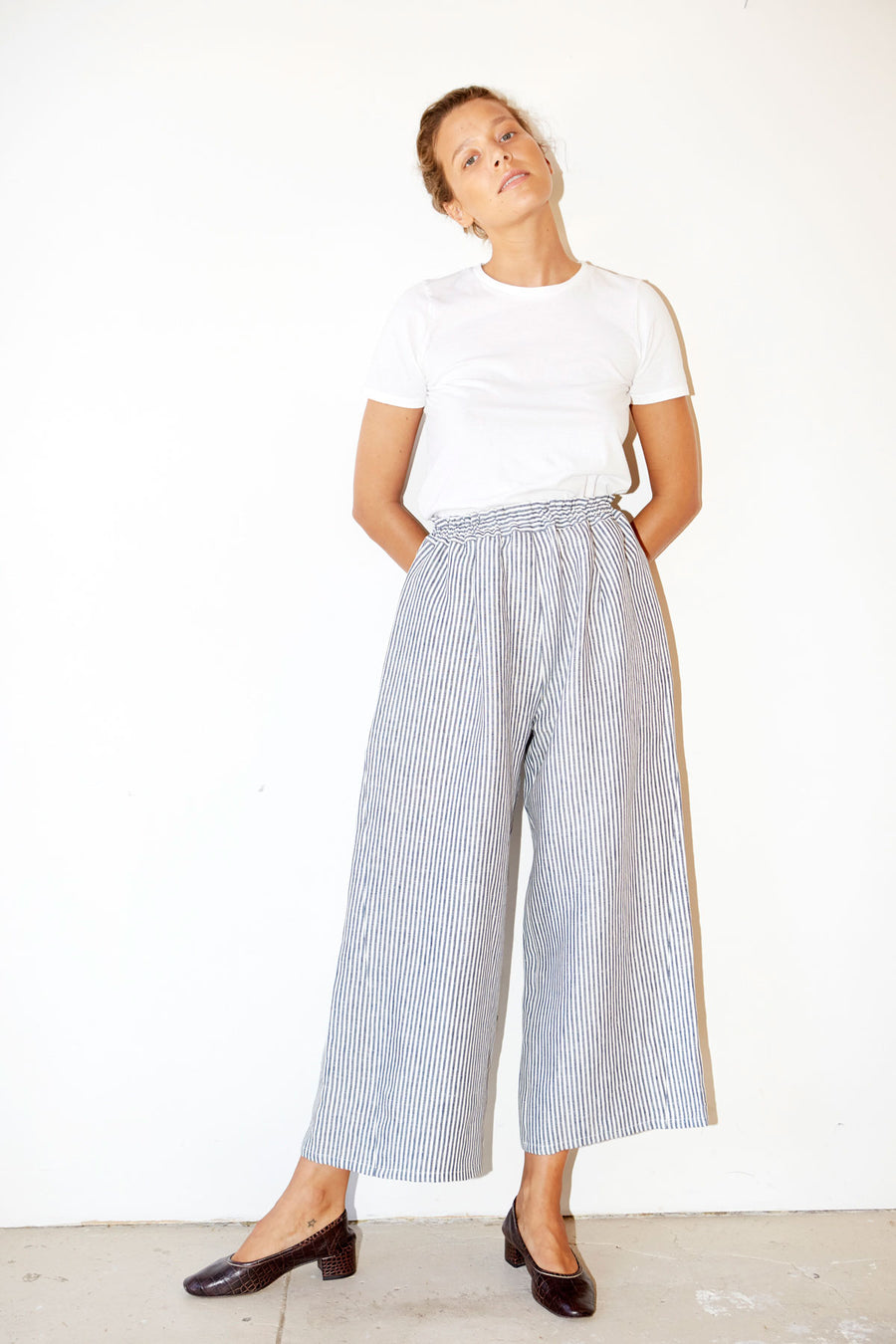 Striped Linen Karate Pants