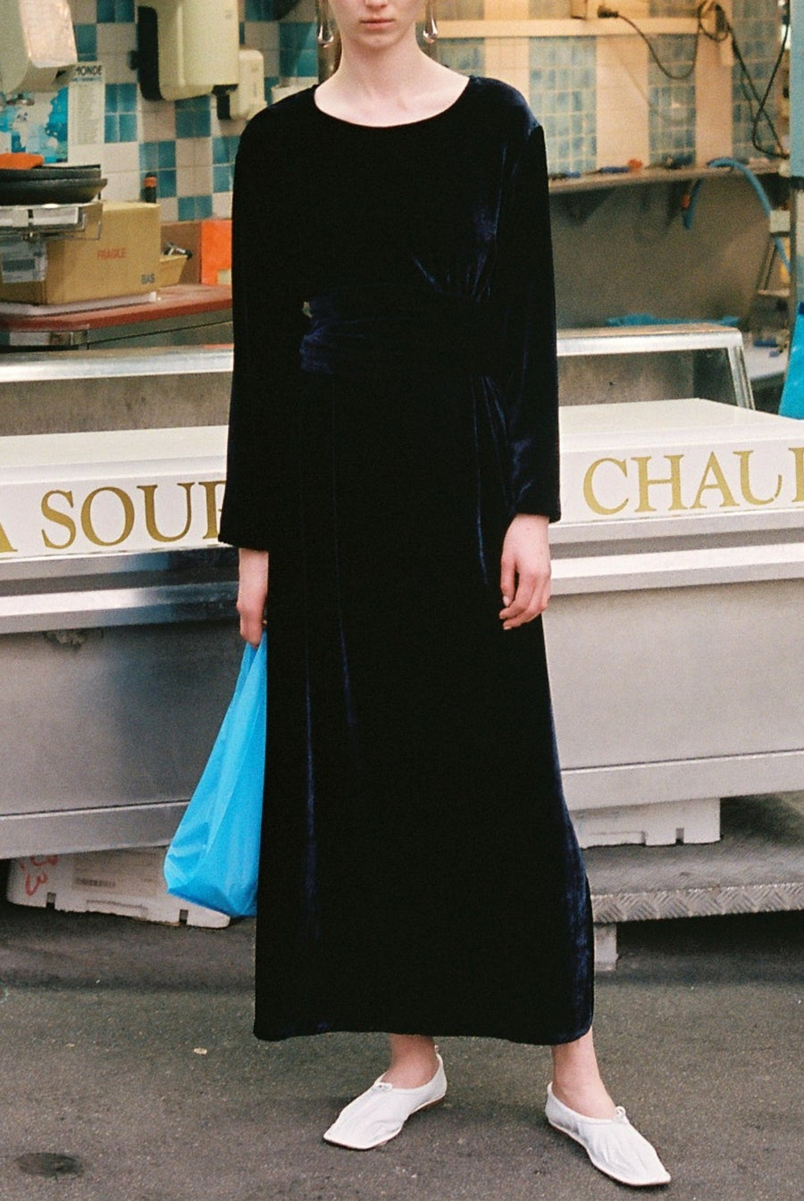 Midnight Silk Velvet Ava Dress