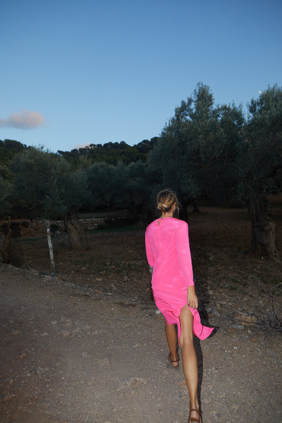 Fluorite Pink Silk Ava Dress